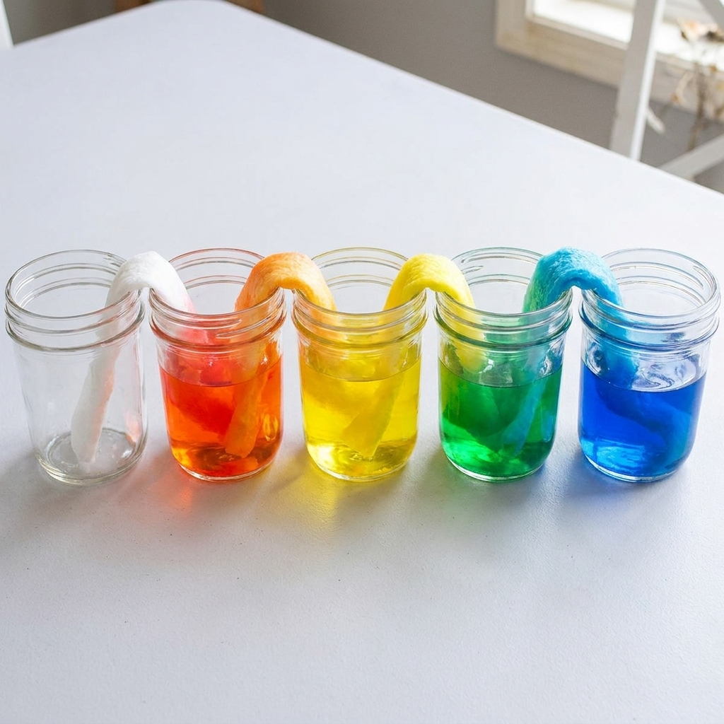 Aquarell-Transfer-Experiment für Kinder
