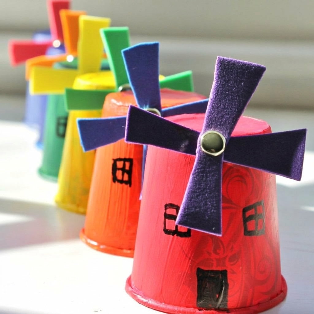 Bau einer Windmühle für Kinder