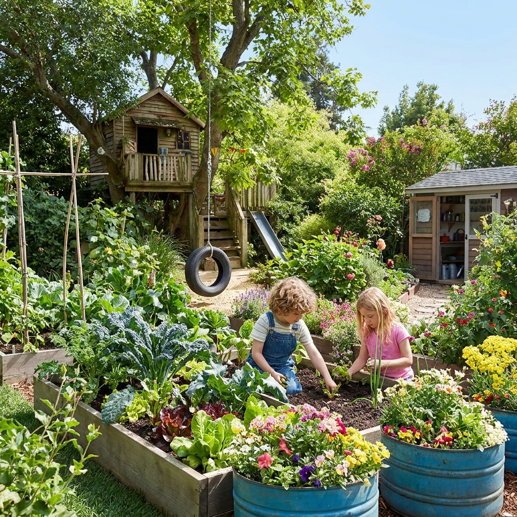 Ein kleiner Garten für Kinder.