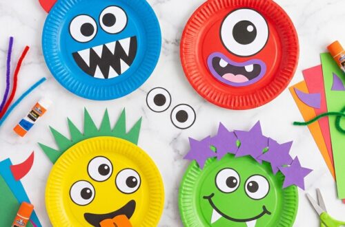 Monstermasken aus Papptellern