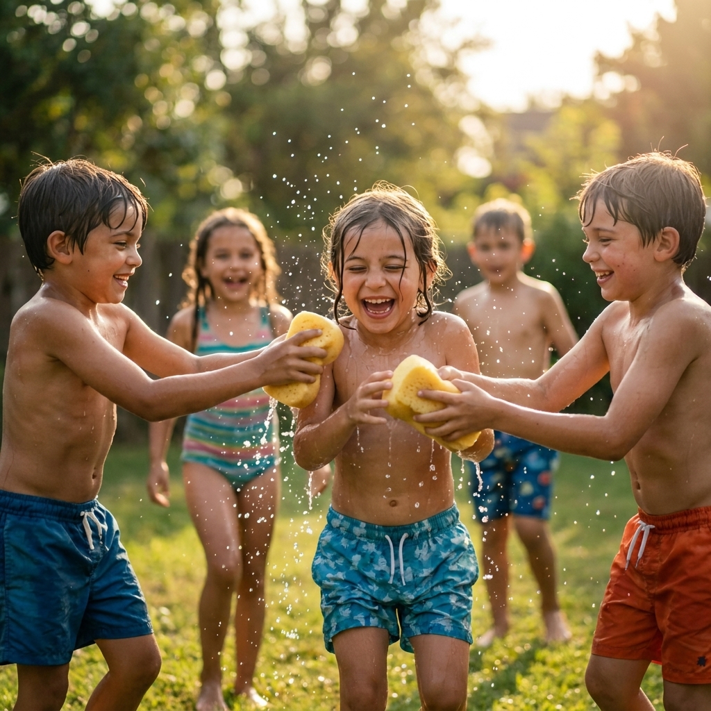 Wasserspiele für Kinder.