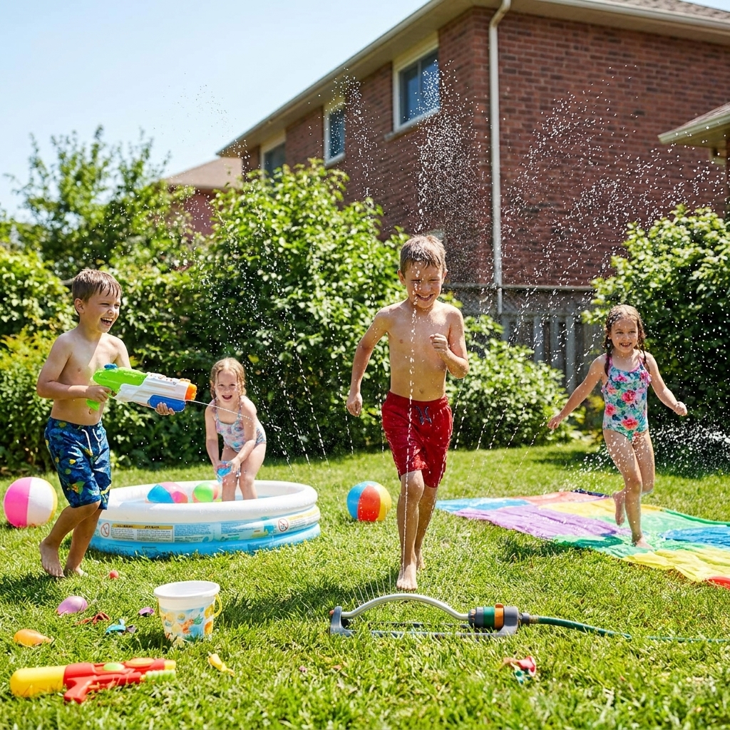 Wasserspiele für Kinder.