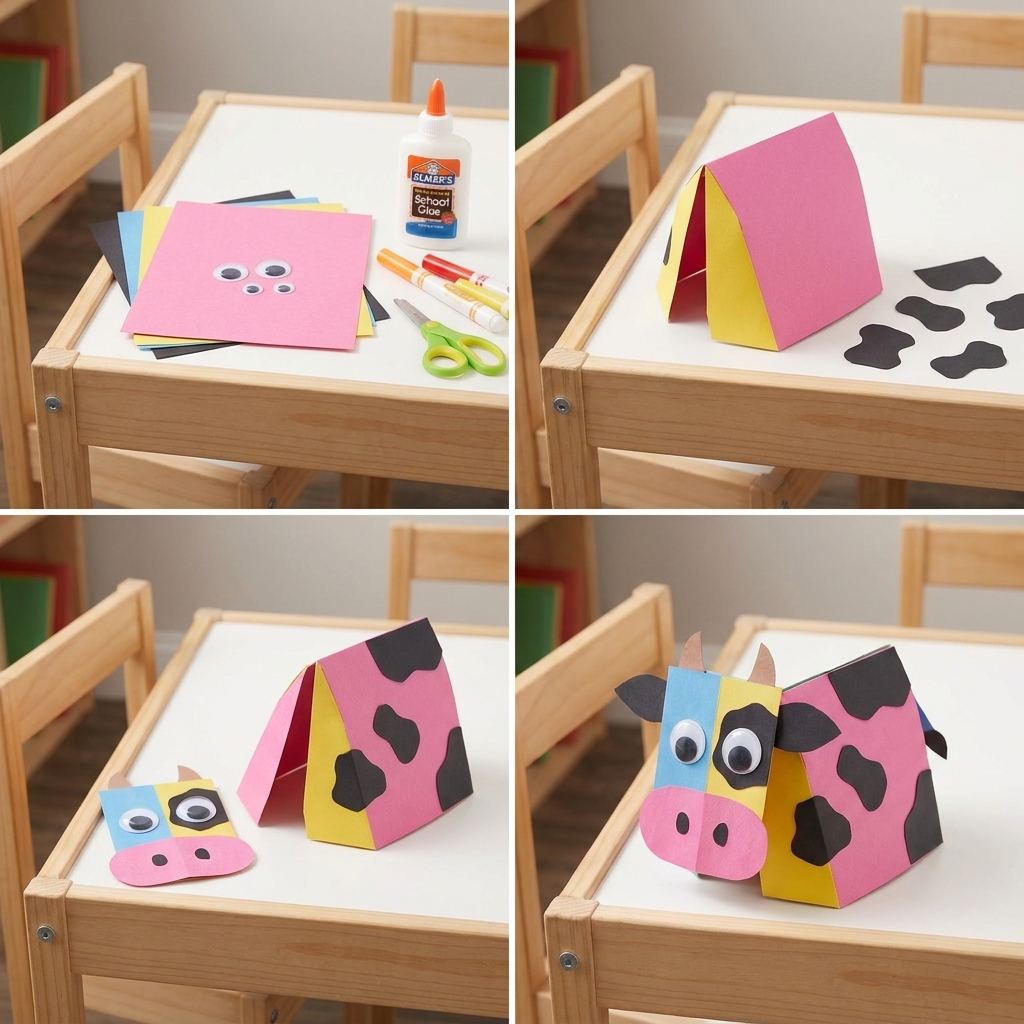 Eine Kuh aus Papier basteln