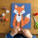Einen Fuchs aus gerissenem Papier basteln