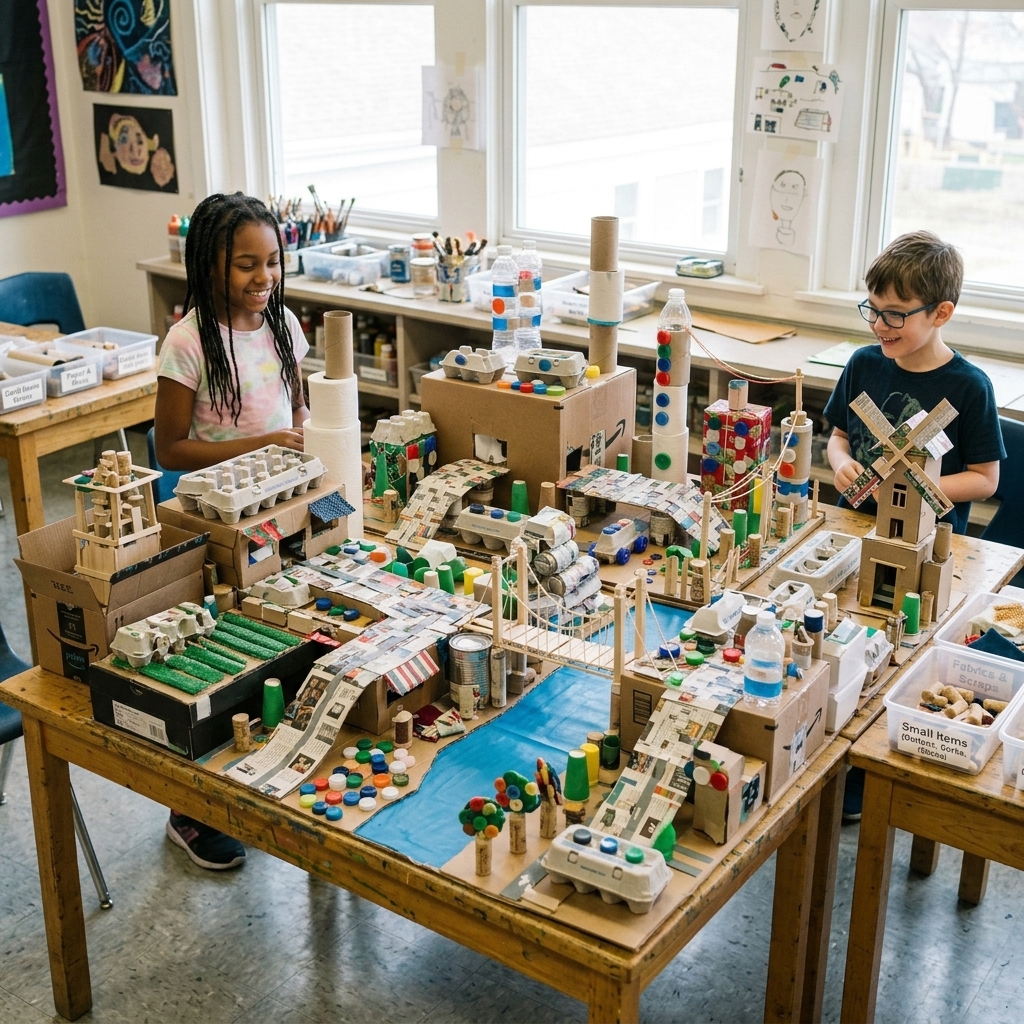Einfache Schulprojekte mit Recyclingmaterialien