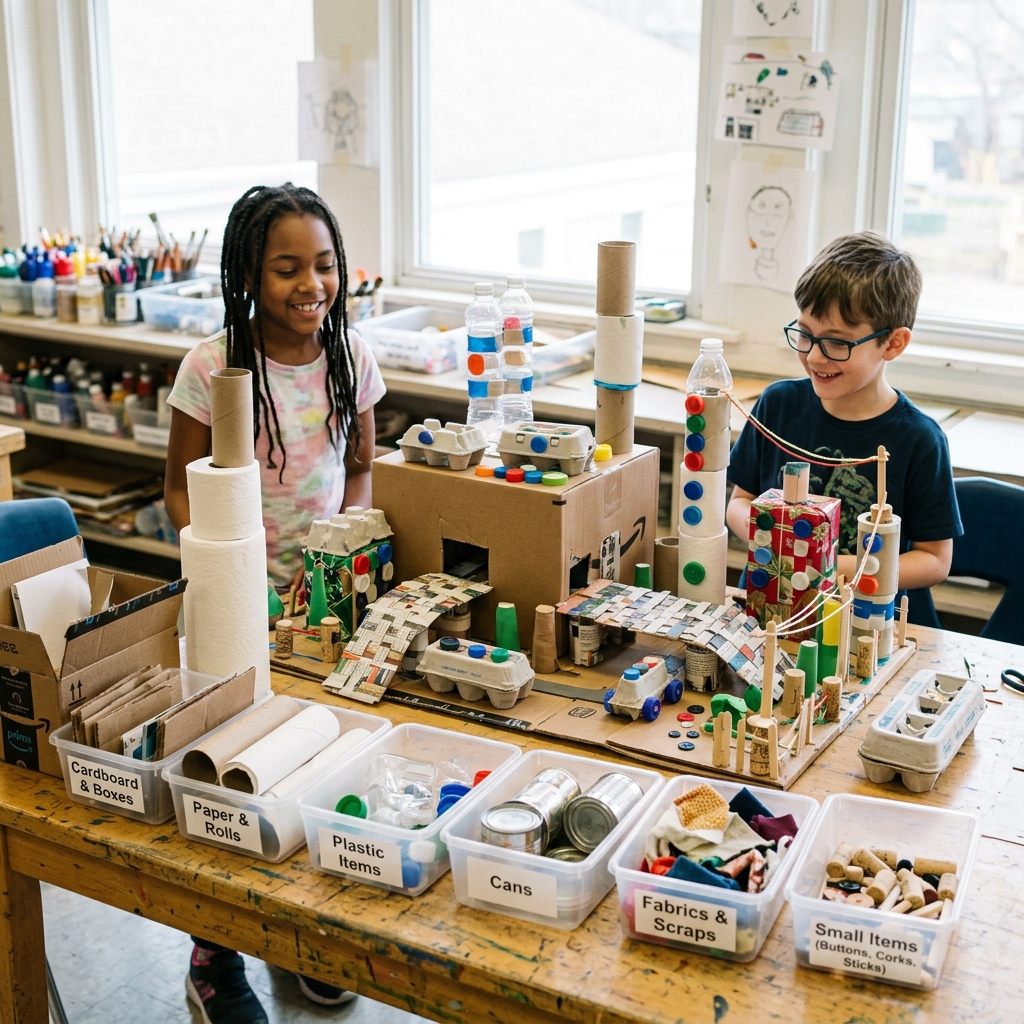 Einfache Schulprojekte mit Recyclingmaterialien