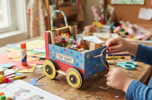 kleiner Papierhandwagen