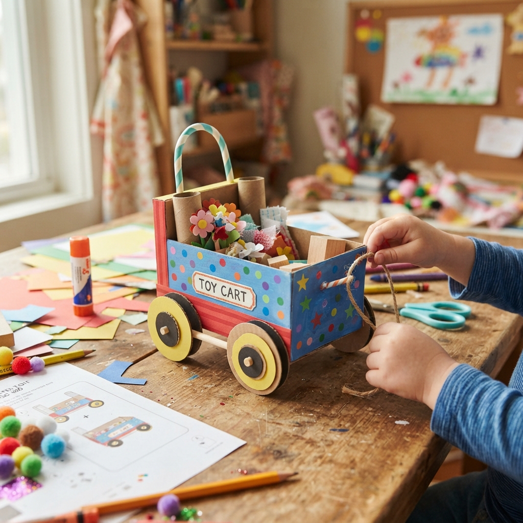 kleiner Papierhandwagen