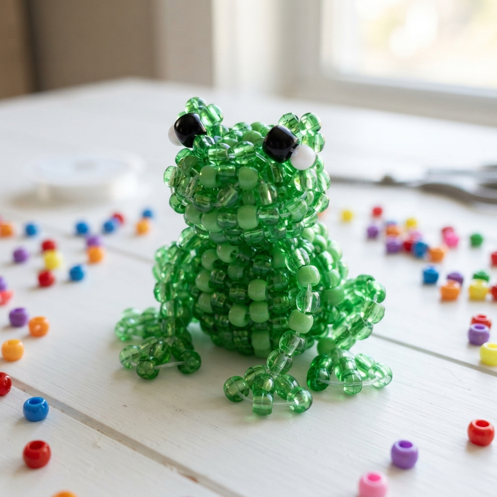 1. Cute Beaded Frog