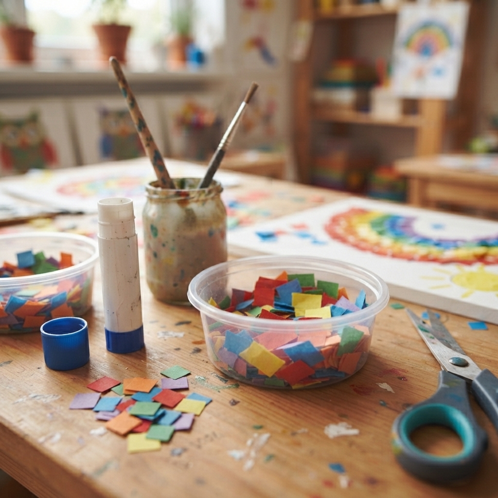 Bunte Papiermosaike