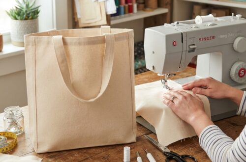 Eine einfache Segeltuchtasche für Anfänger nähen