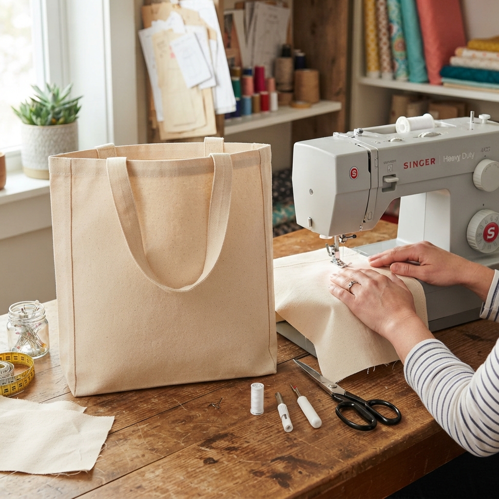 Eine einfache Segeltuchtasche für Anfänger nähen