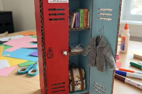 Making a small cardboard school locker