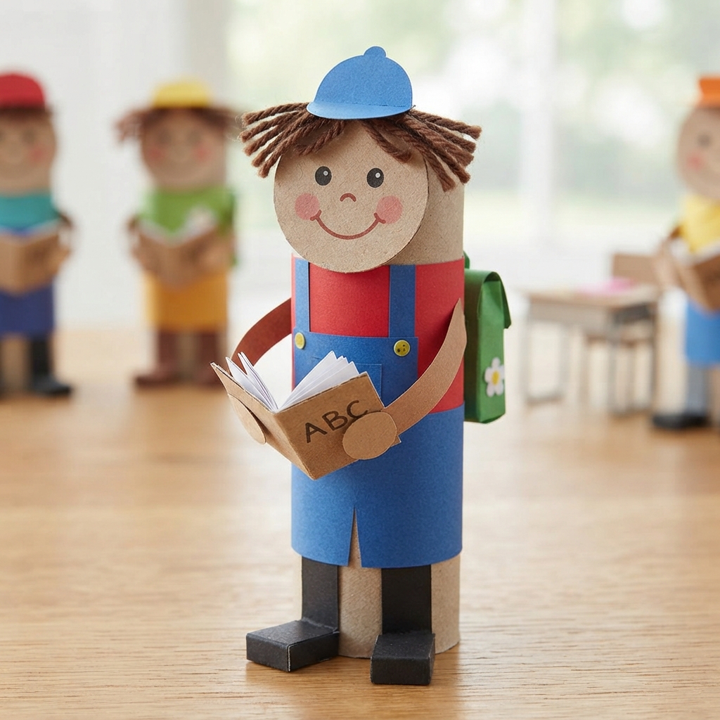Making a small student from a toilet paper roll