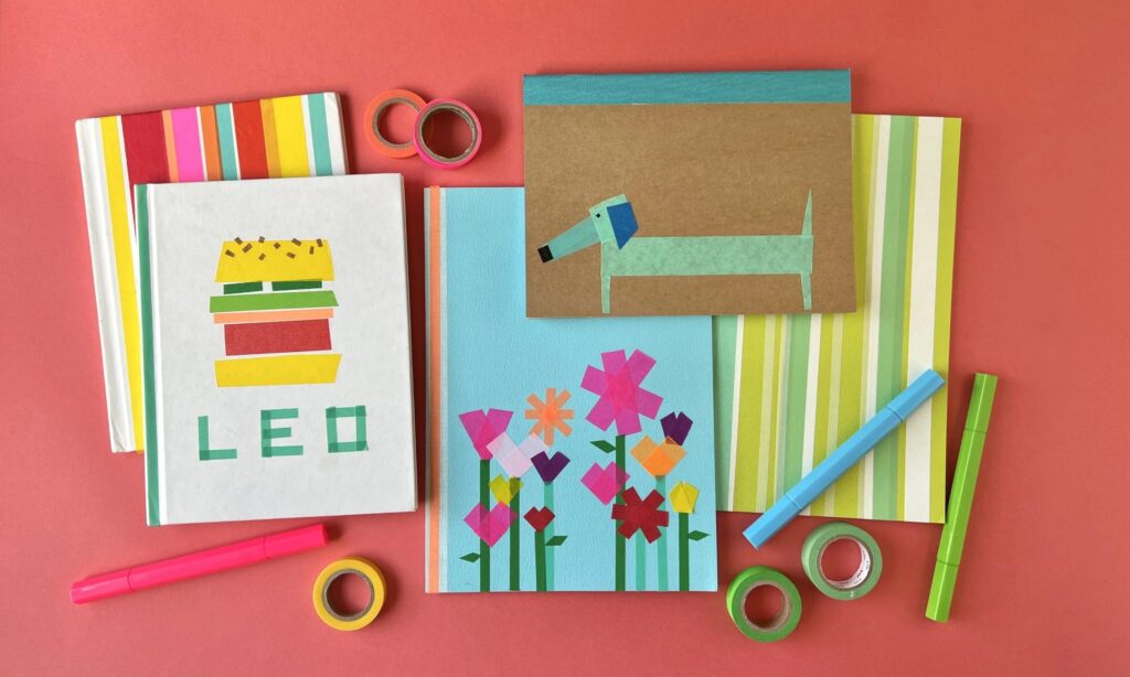 farbigem Papier