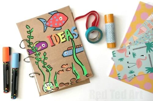 farbigem Papier