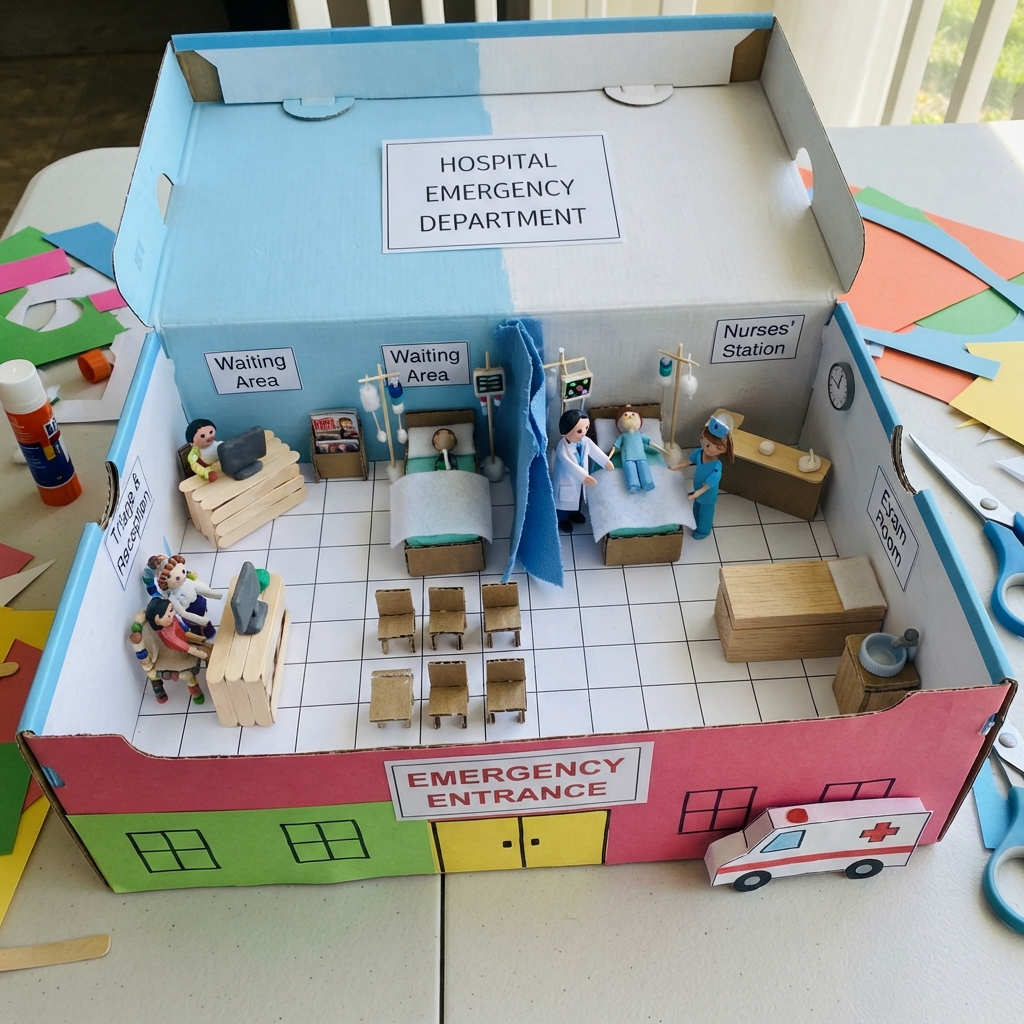model of a department inside a shoebox